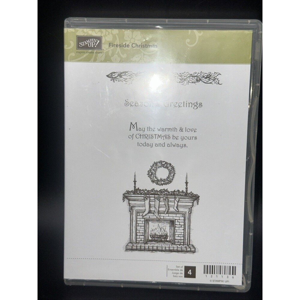 Stampin Up FIRESIDE CHRISTMAS Rubber Stamps Stockings wreath sentiments winter